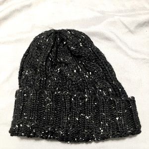 Black with white flakes beanie